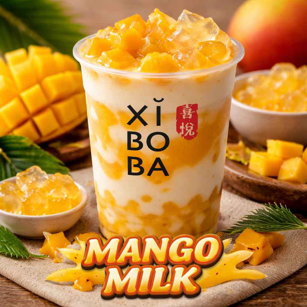 Mango Milk With Toppings